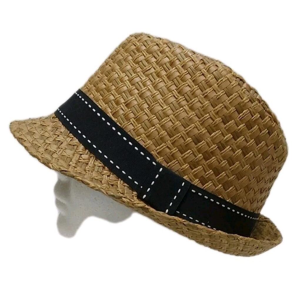 Milani L/XL Brown/Multicolor Straw Hat W/Black Band #H4